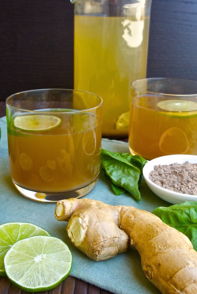 Basil ginger tea